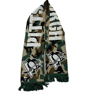 Adidas Unisex One Size Green Brown Camo Pittsburgh Penguins NHL Hockey Scarf NWT